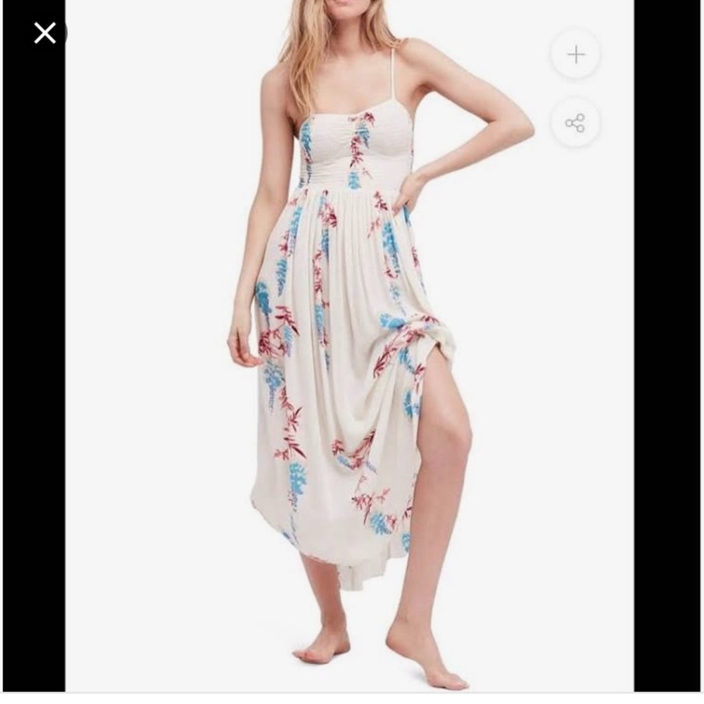 Free People EUC flower print maxi dress size xs